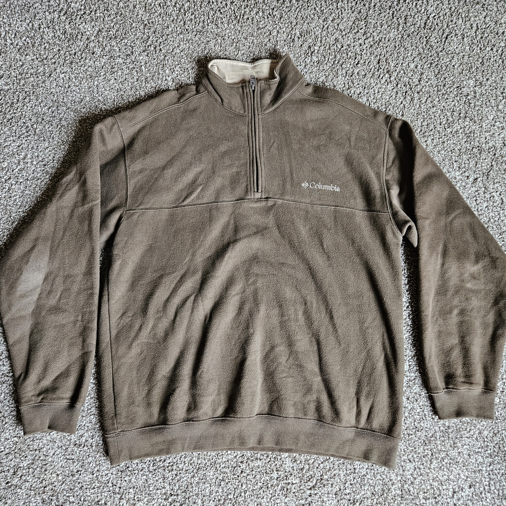 Columbia Men's Olive Green Quarter-Zip Fleece Pullover